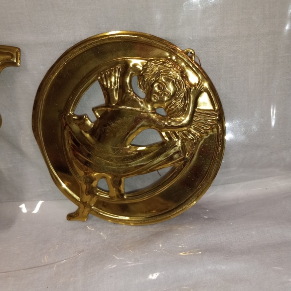 Department 56 Large Brass NOEL Angel Cherub Christmas Ornaments - Picture 4 of 8